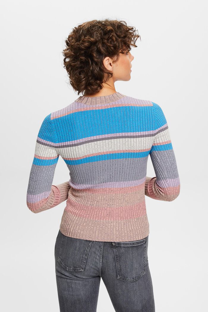 Striped rib knit jumper, LENZING™ ECOVERO™, BLUE, detail image number 3