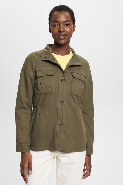 ESPRIT - Utility jacket with elasticated waist at our online shop