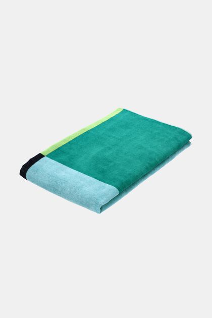 Beach towel in multi-coloured block design