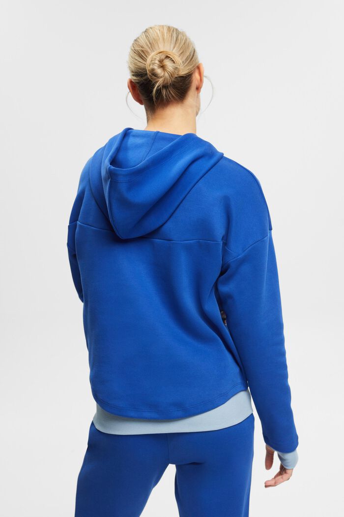 Sweatshirt hoodie, organic cotton blend, BRIGHT BLUE, detail image number 3