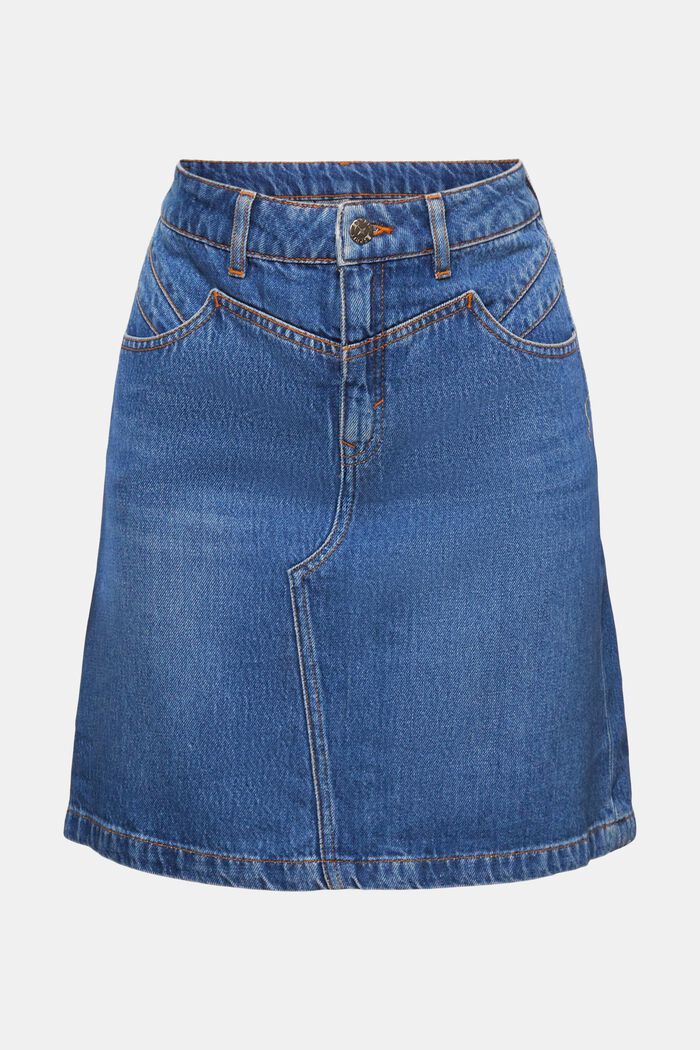 Denim mini skirt, BLUE MEDIUM WASHED, detail image number 7