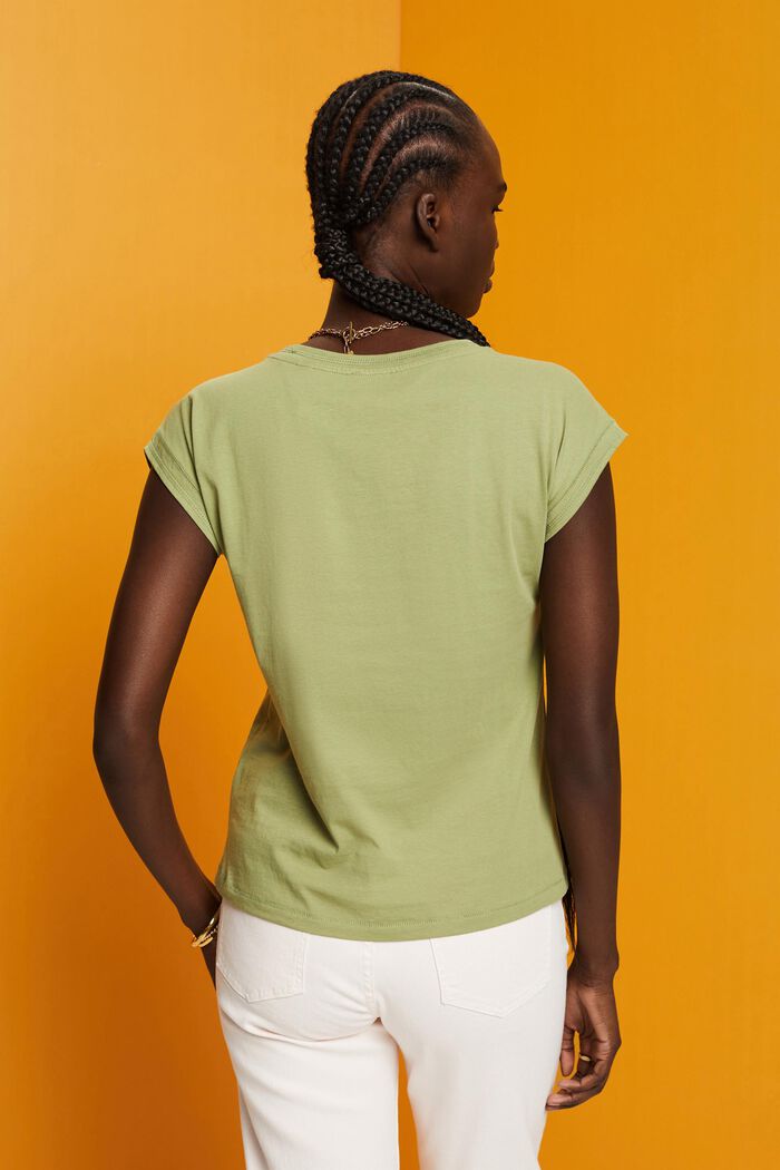 Cotton T-shirt, PISTACHIO GREEN, detail image number 3