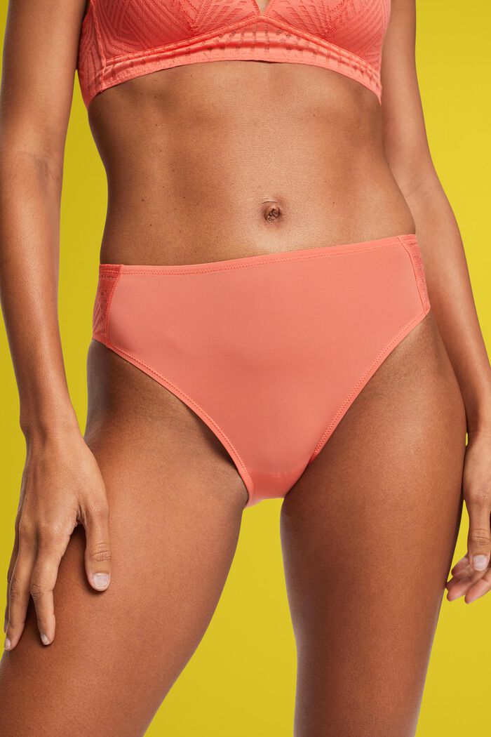 2-pack of mini briefs with lace detail, CORAL, detail image number 2