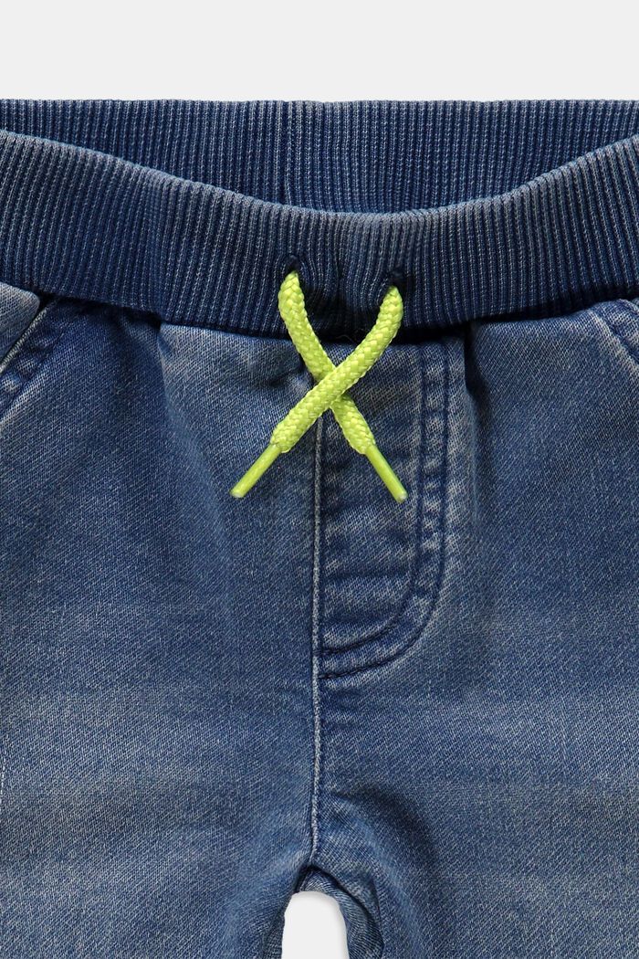 Jeans with a drawstring waistband, BLUE BLEACHED, detail image number 2