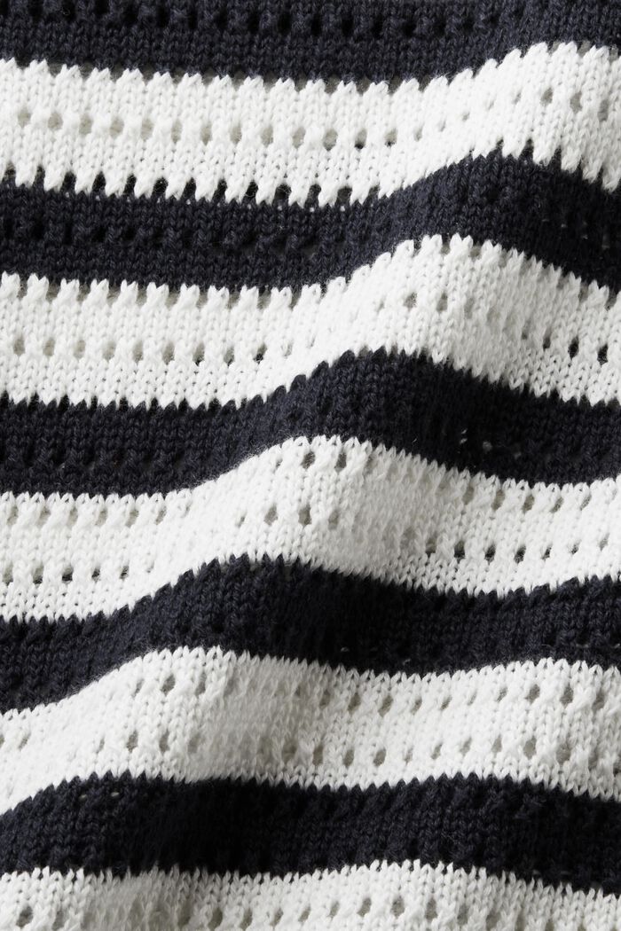 Striped Open-Knit Sweater, OFF WHITE, detail image number 5