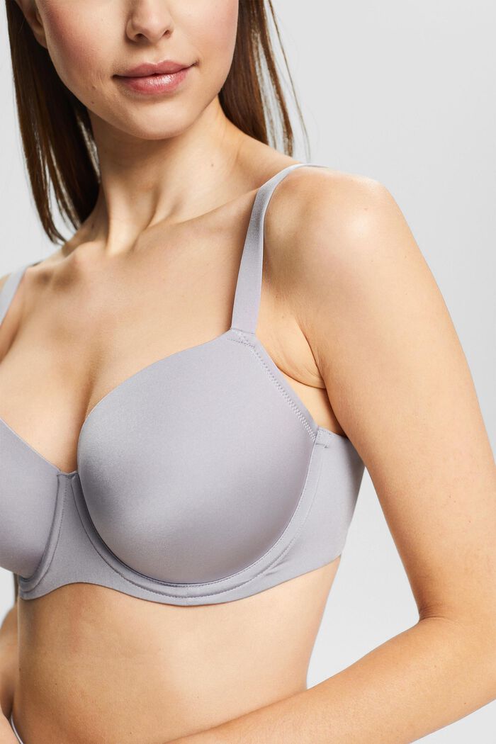 Padded underwire bra for larger cup sizes made of recycled material, LIGHT BLUE LAVENDER, detail image number 3