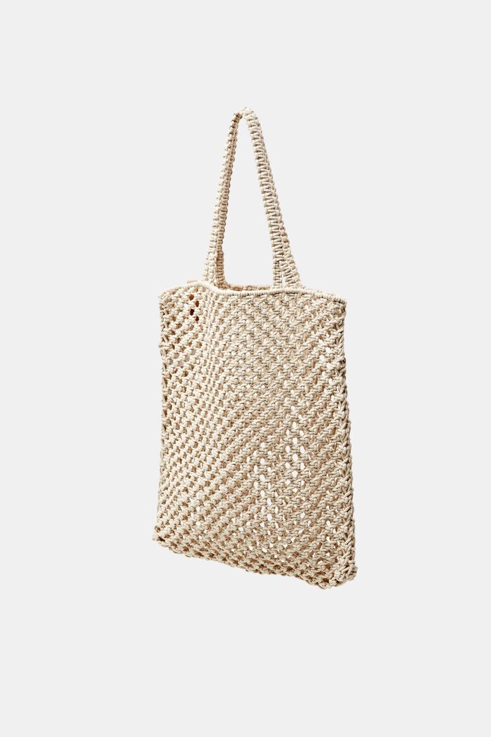 Crochet Cotton Tote, OFF WHITE, detail image number 2