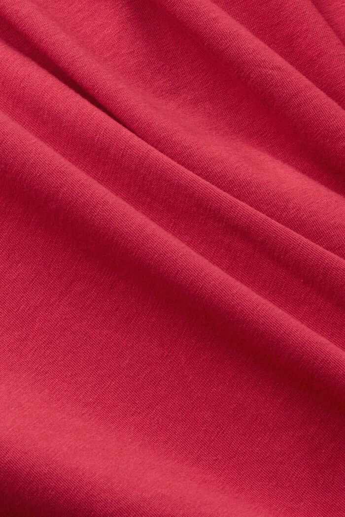 Cotton t-shirt with contrasting stripe, DARK PINK, detail image number 5