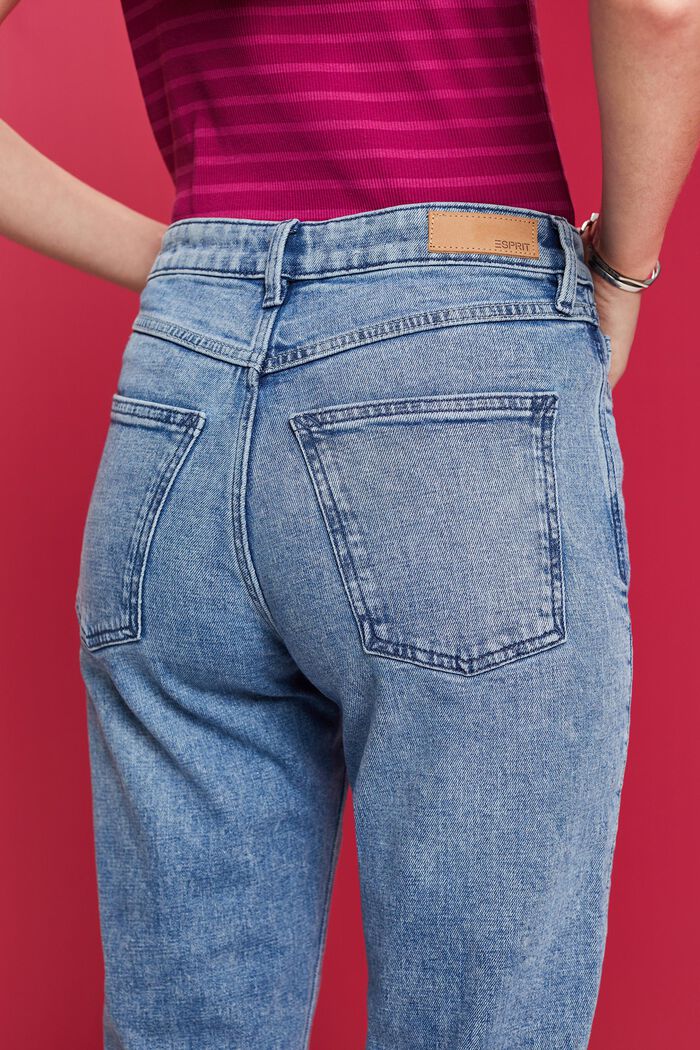 Cropped mom jeans, BLUE BLEACHED, detail image number 4