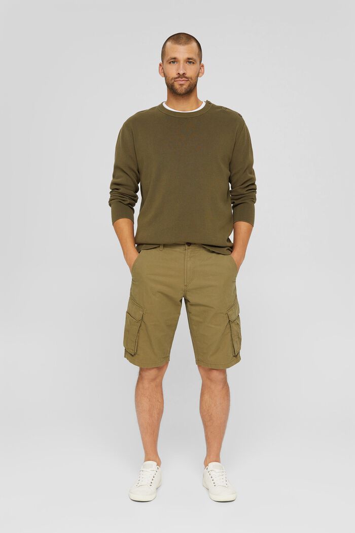 Cargo shorts in 100% cotton, OLIVE, detail image number 1