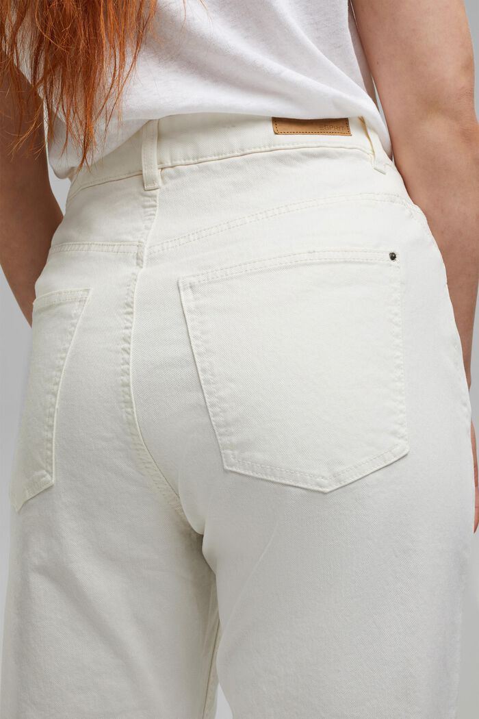 High-waisted cropped jeans, organic cotton, OFF WHITE, detail image number 2
