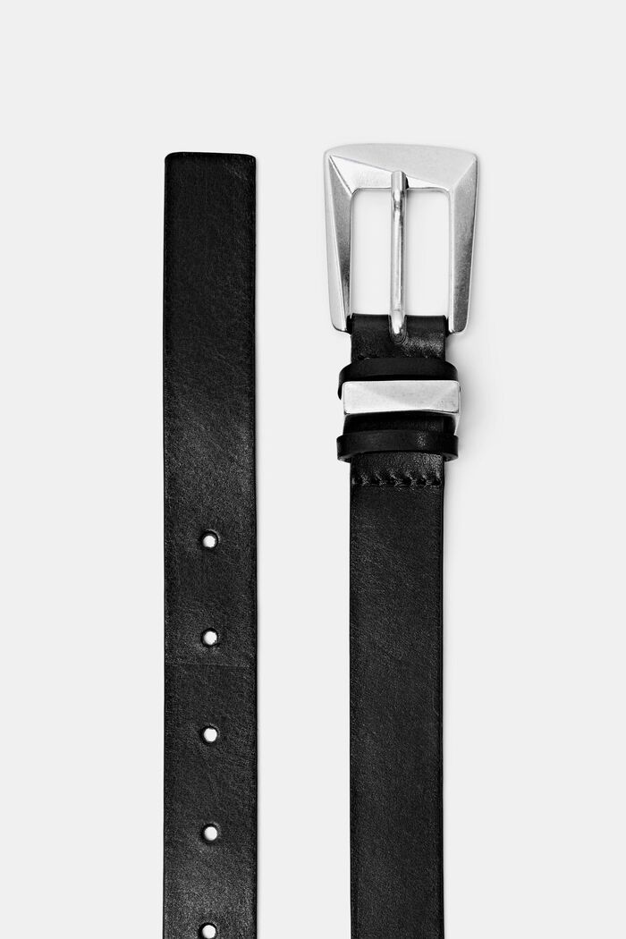 Multi-Loop Leather Belt, BLACK, detail image number 1