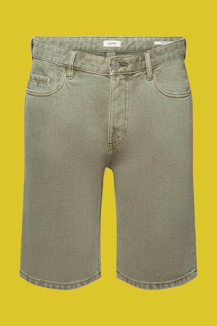 Coloured denim shorts, GREEN, detail image number 6