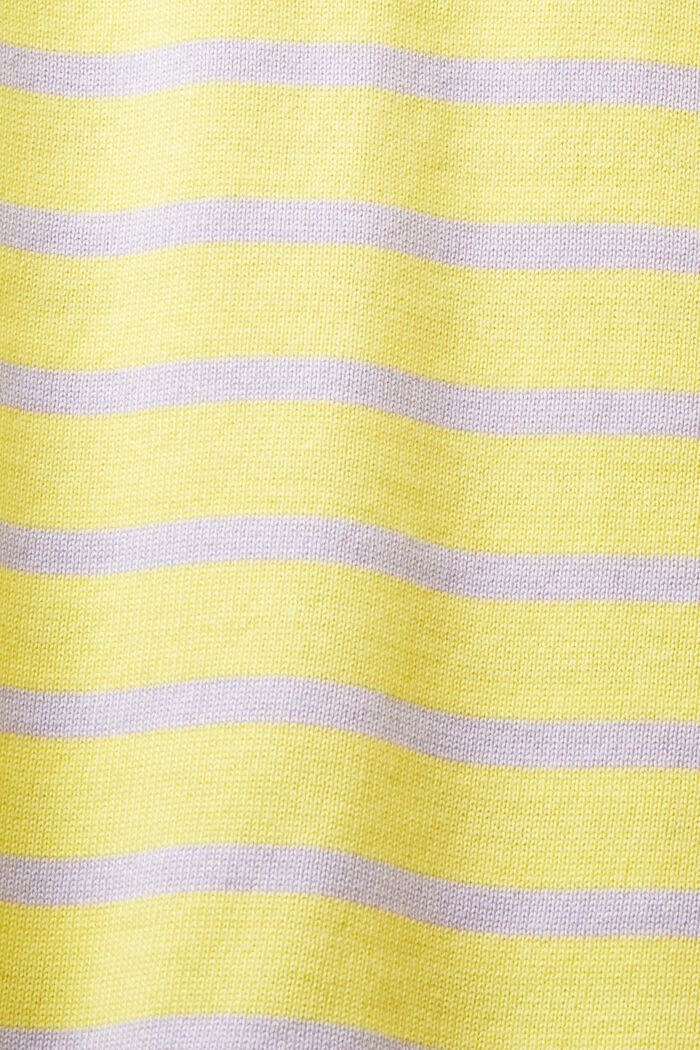 Striped Crewneck Sweatshirt, PASTEL YELLOW, detail image number 5