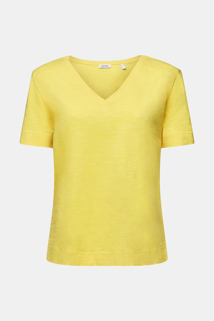 V-Neck Jersey T-Shirt, YELLOW, detail image number 5