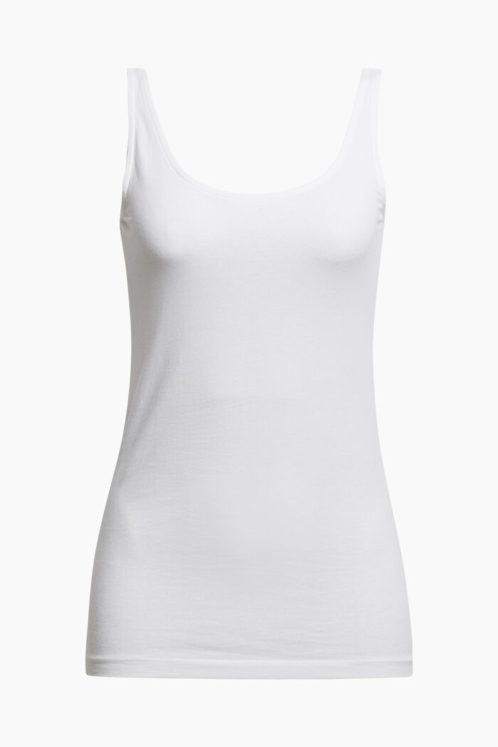 Basic top in stretch cotton, WHITE, overview