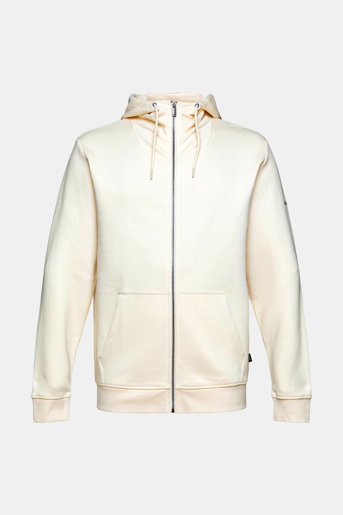 Zip-up hoodie in blended cotton