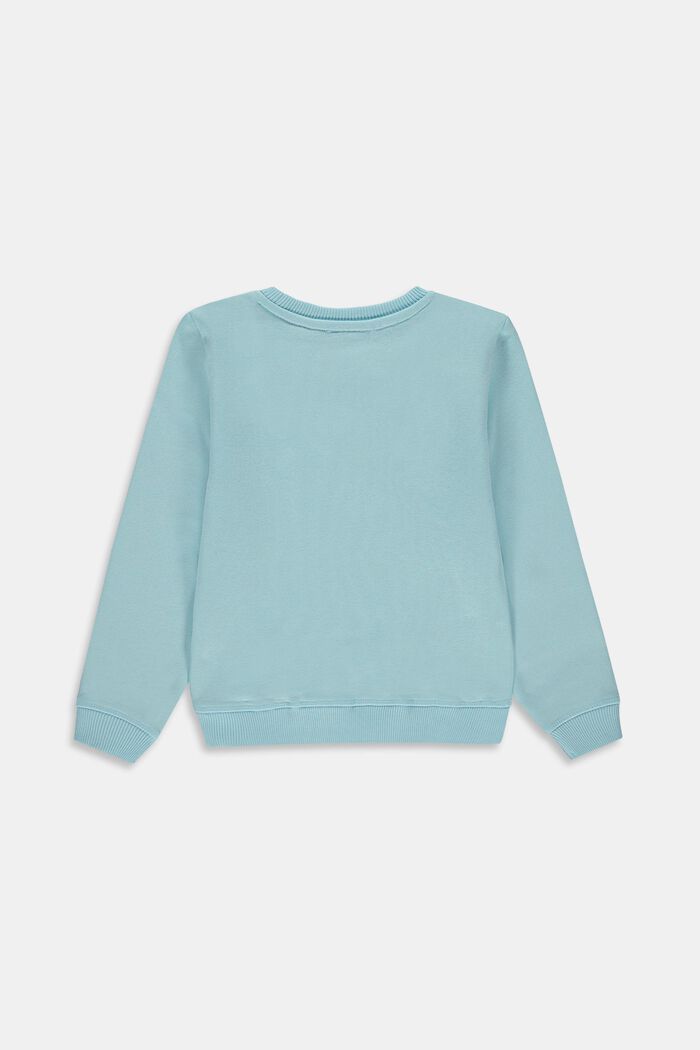 Cotton sweatshirt with logo, LIGHT TURQUOISE, detail image number 1
