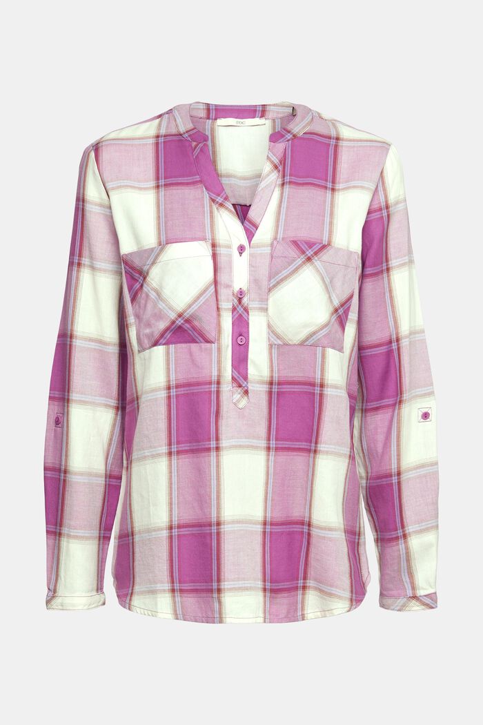 Checked cotton blouse, LILAC, detail image number 2