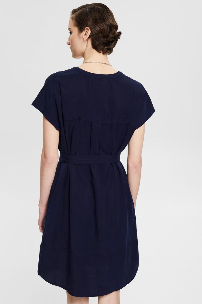 Made of TENCEL™:  tunic dress with a belt, NAVY, detail image number 2
