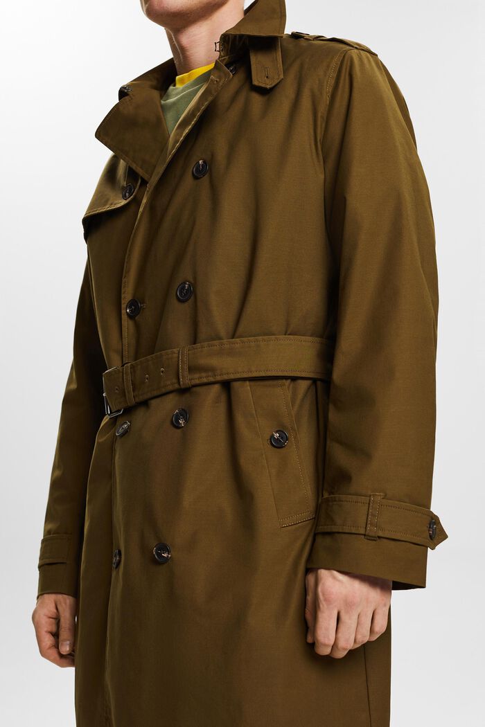 Belted Trench Coat, KHAKI GREEN, detail image number 2