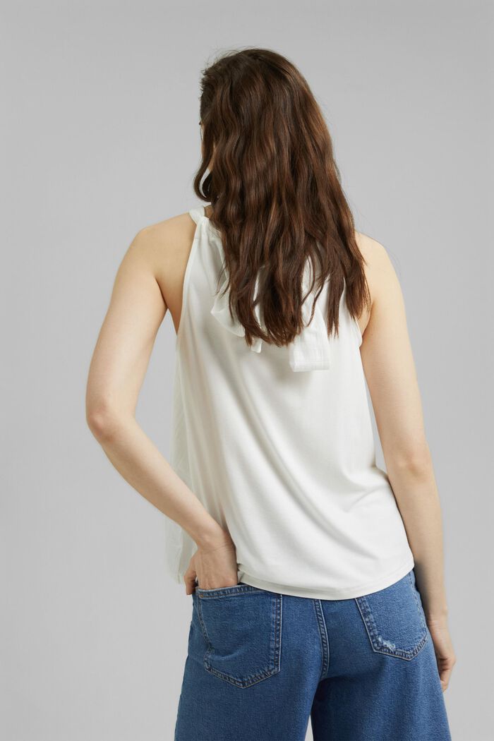 Halterneck top with organic cotton, OFF WHITE, detail image number 3