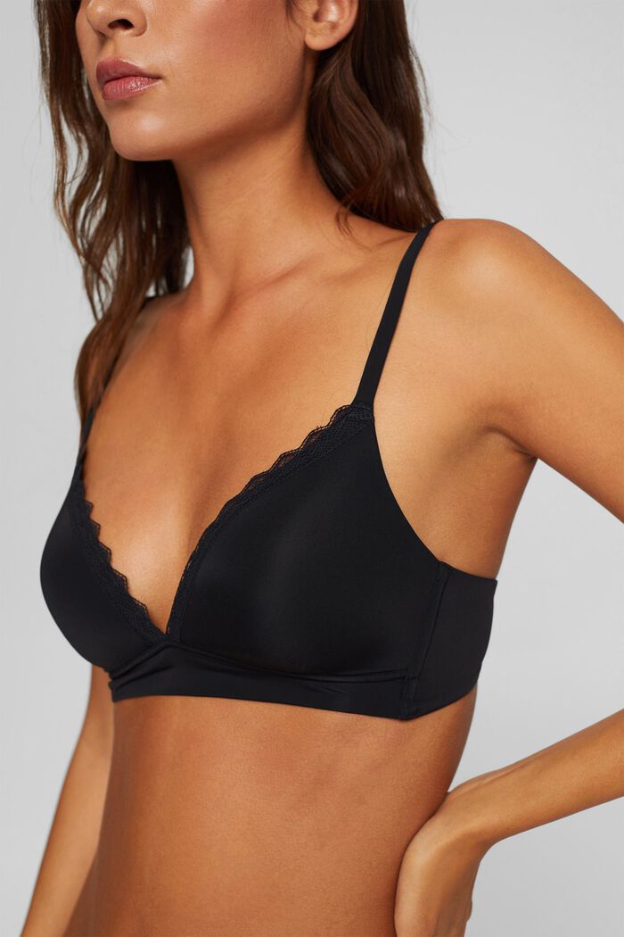 Padded, non-wired soft bra, BLACK, detail image number 2