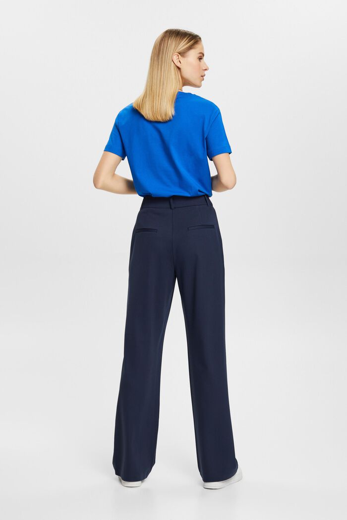 Mid-rise wide leg trousers, NAVY, detail image number 3
