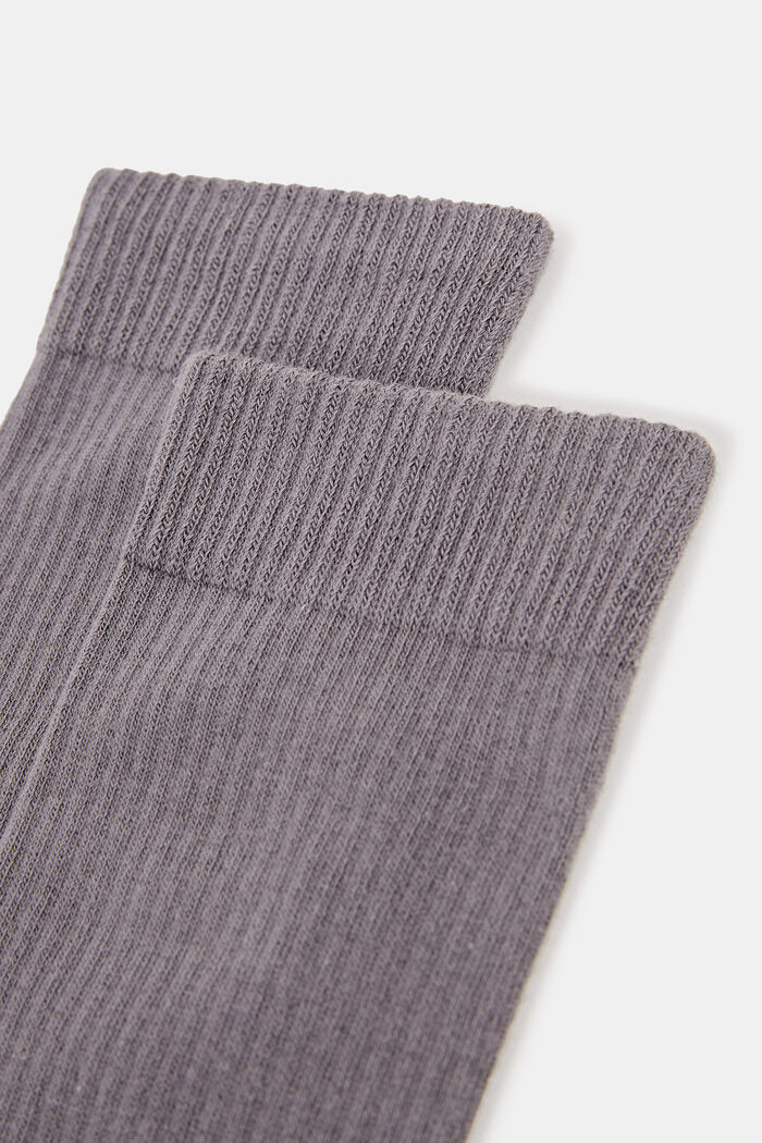Double pack of sports socks with a ribbed texture, LIGHT GREY MELANGE, detail image number 1