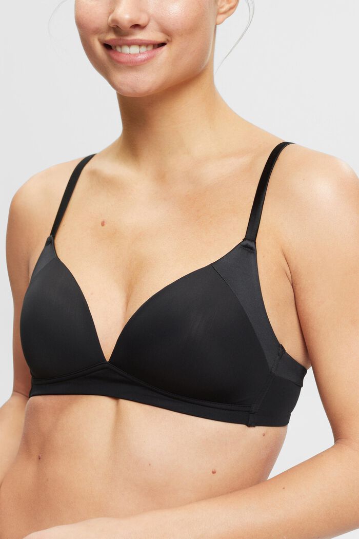Non-wired, padded bra, BLACK, detail image number 1