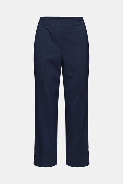 Mid-rise cropped trousers, NAVY, overview