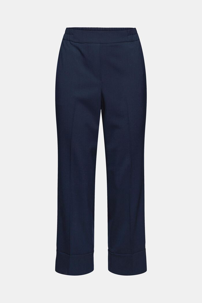 Mid-rise cropped trousers, NAVY, detail image number 7