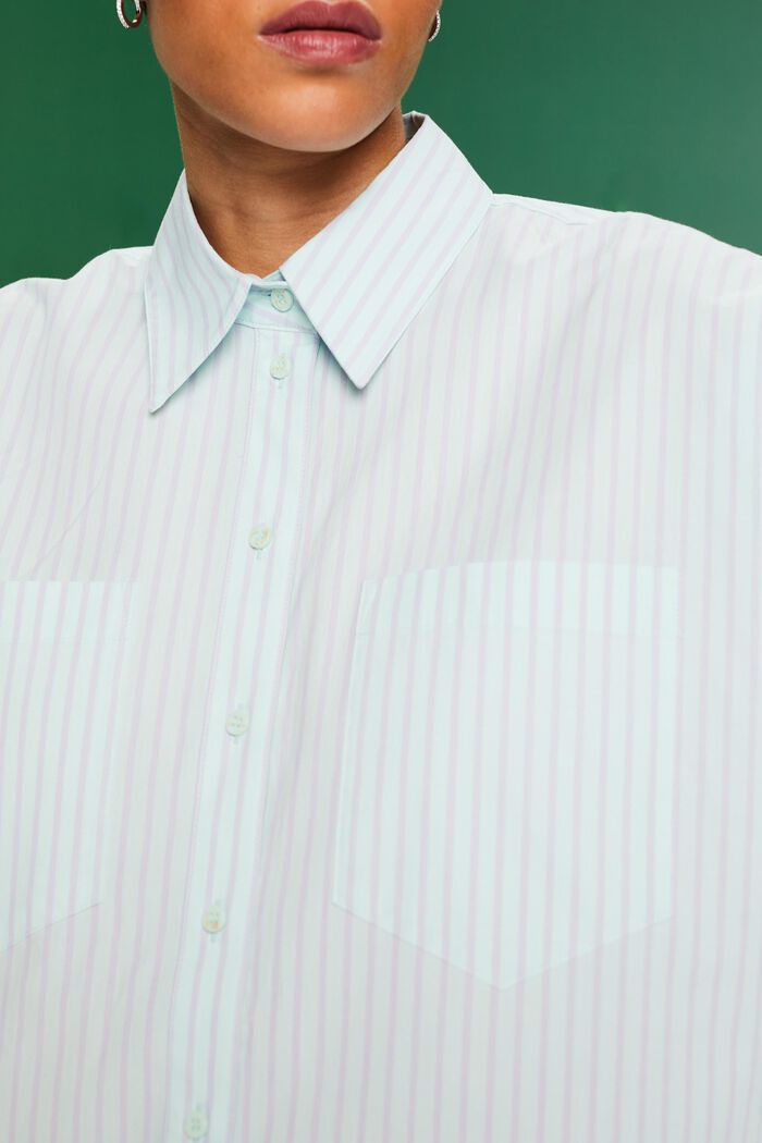 Striped Button-Down Shirt, MINT/LAVENDER, detail image number 3