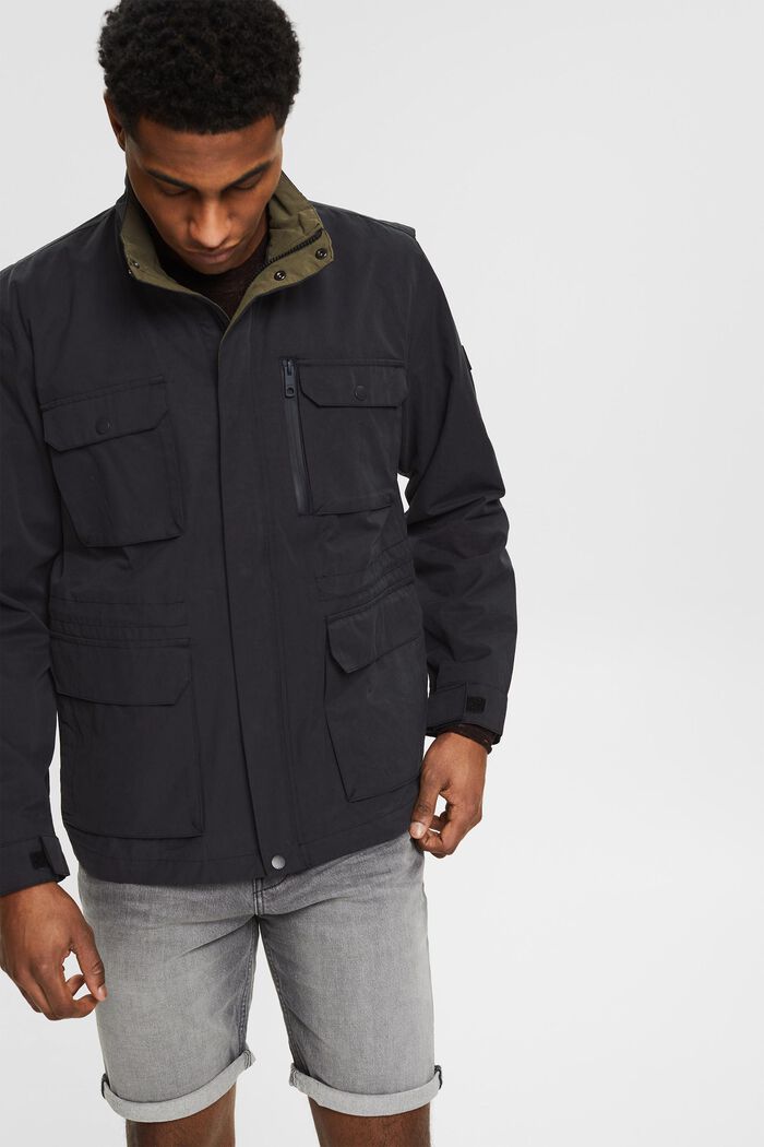 Between-seasons jacket made of blended organic cotton, BLACK, detail image number 0