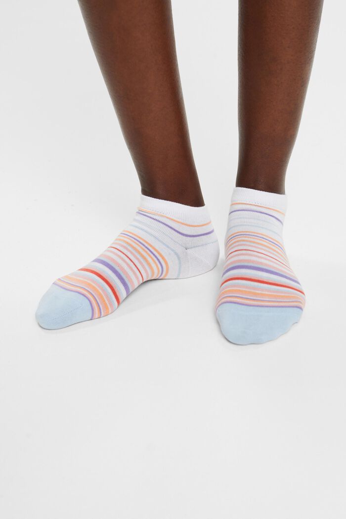 2-pack of colourful trainer socks, organic cotton, WHITE, detail image number 2