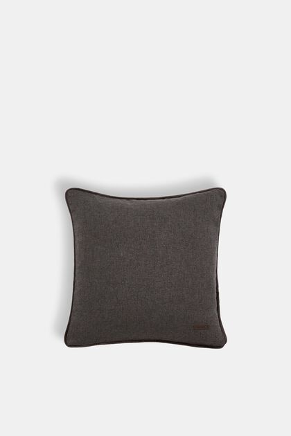 Decorative cushion cover with velvet piping, DARK GREY, overview