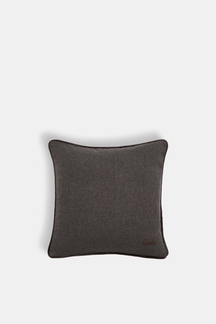 Decorative cushion cover with velvet piping, DARK GREY, detail image number 0