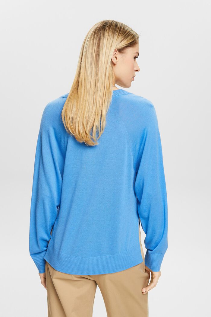 Cashmere V-Neck Sweater, BLUE, detail image number 2