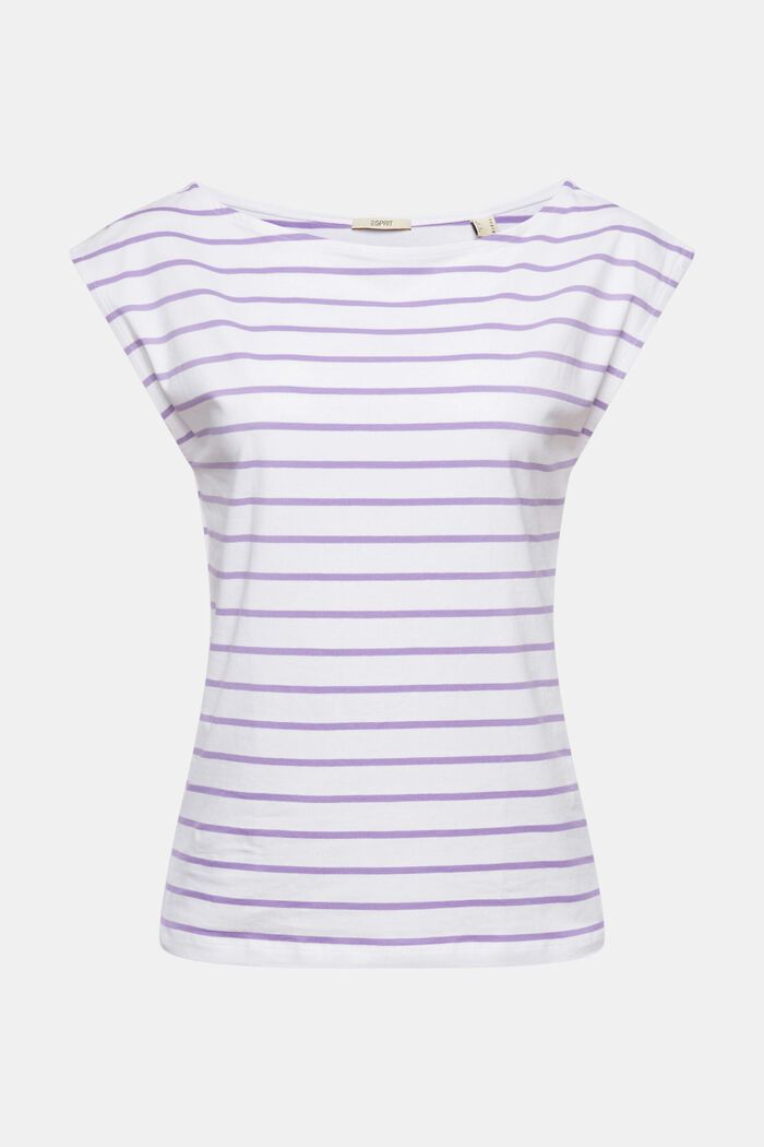 Striped cotton T-shirt, PURPLE, detail image number 5