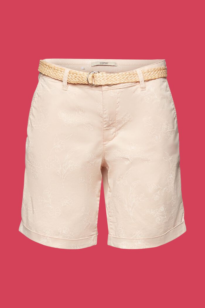 Patterned shorts with braided raffia belt, PASTEL PINK, detail image number 7