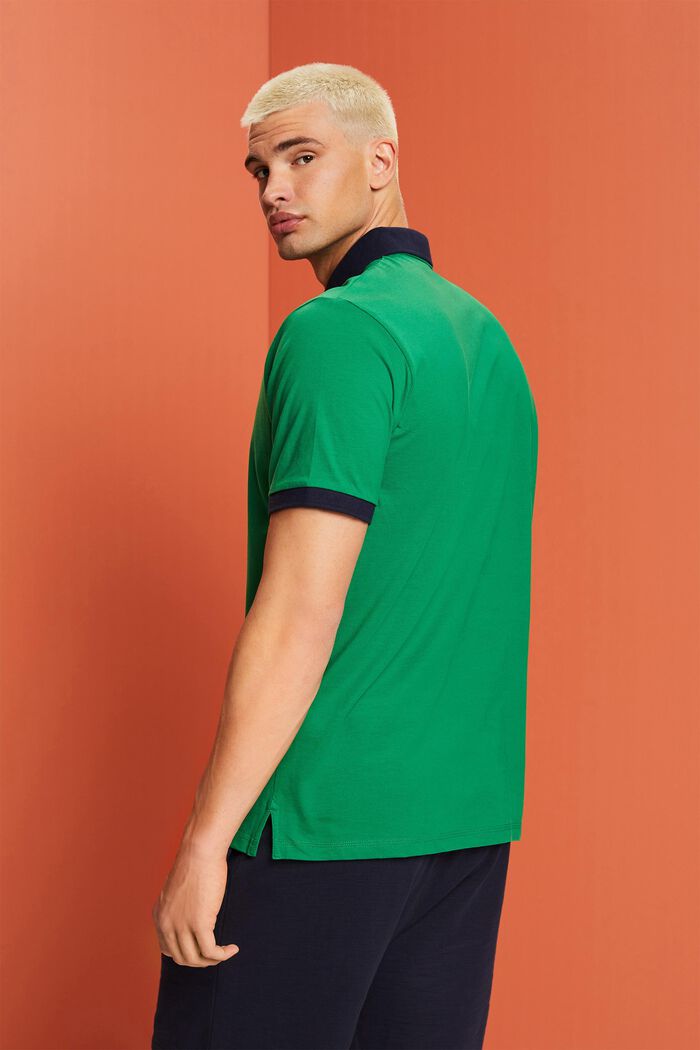 Logo Print Cotton Jersey Polo, EMERALD GREEN, detail image number 3