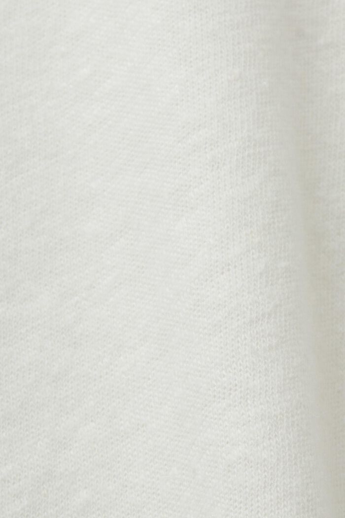 CURVY Cotton-linen blended t-shirt, OFF WHITE, detail image number 1