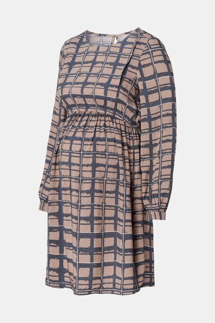 Patterned midi dress with nursing function