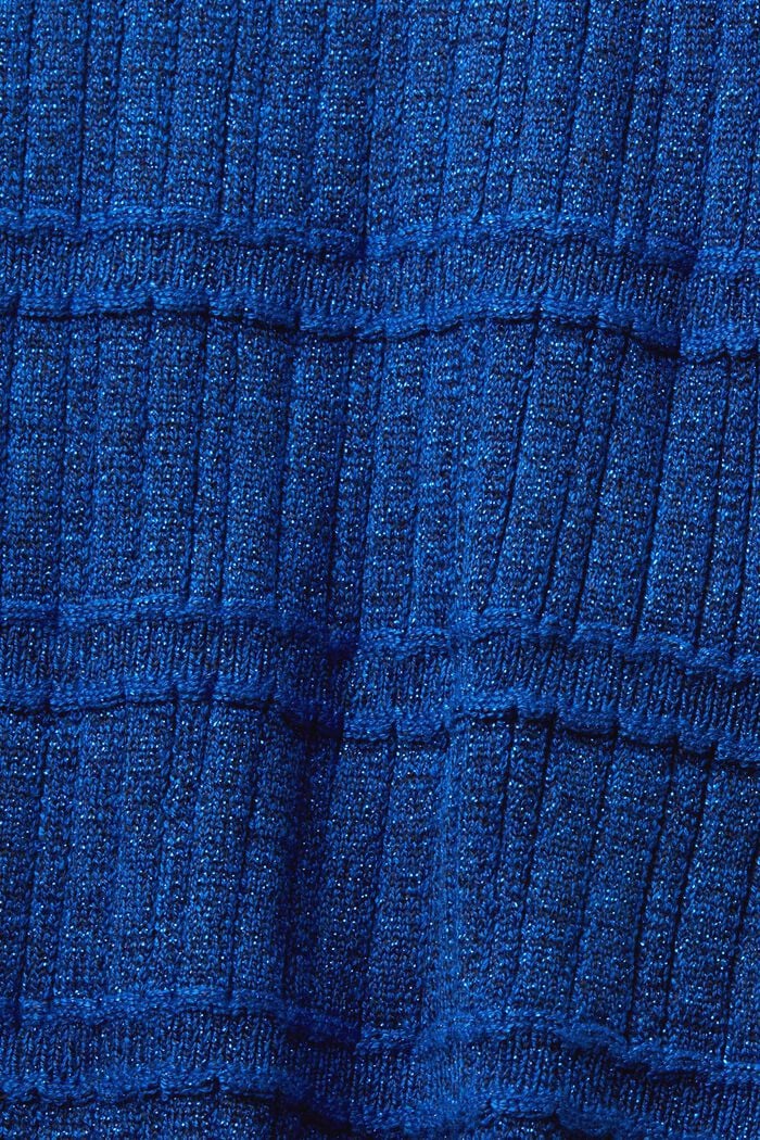 Cropped Lamé Mockneck Sweater, BRIGHT BLUE, detail image number 5