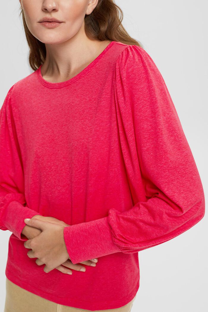 Balloon sleeve top, RED, detail image number 0