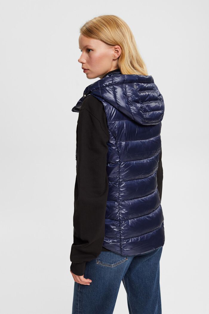 Quilted body warmer with detachable hood, NAVY, detail image number 3