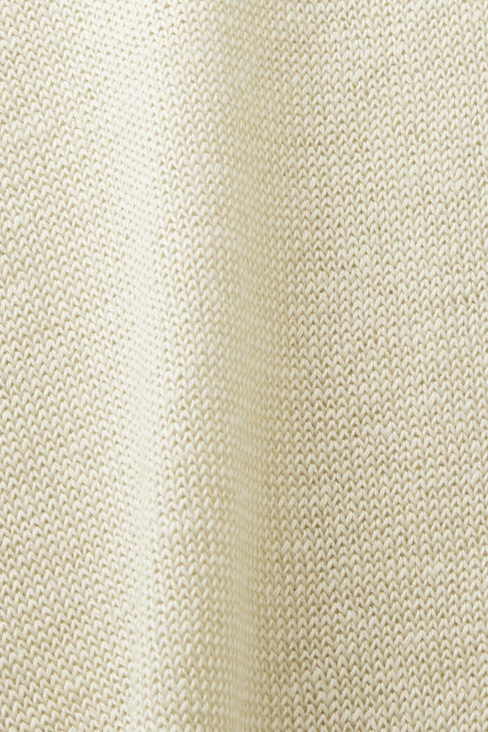 Linen Crewneck Sweater, CREAM BEIGE, detail image number 4