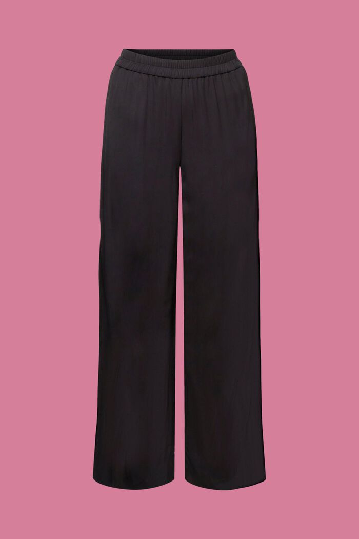 Wide leg trousers, LENZING™ ECOVERO™, BLACK, detail image number 6
