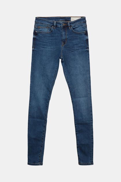 Garment-washed jeans with organic cotton, BLUE MEDIUM WASHED, overview