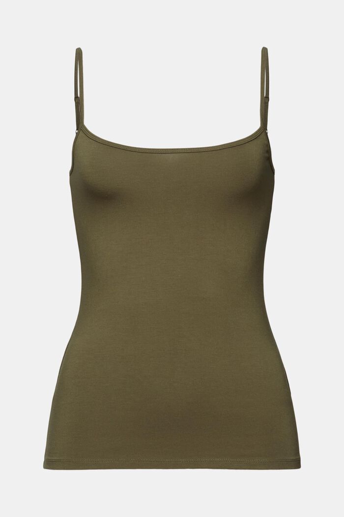 Stretch-Knit Camisole, KHAKI GREEN, detail image number 6